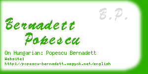 bernadett popescu business card